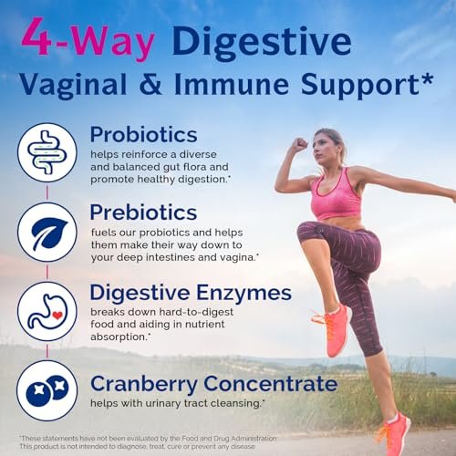 Innate Vitality Frauen Probiotika, 120 Milliarden KBE, 32 getestete Stämme, Probiotika für Frauen, Hefepilzkontrolle, vaginale pH-Unterstützung, Präbiotika, Verdauungsenzyme, Cranberry, einmal täglich 30 vegane Kapseln
