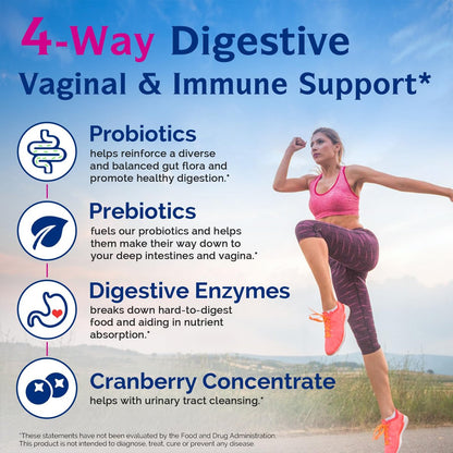 Innate Vitality Frauen Probiotika, 120 Milliarden KBE, 32 getestete Stämme, Probiotika für Frauen, Hefepilzkontrolle, vaginale pH-Unterstützung, Präbiotika, Verdauungsenzyme, Cranberry, einmal täglich 30 vegane Kapseln