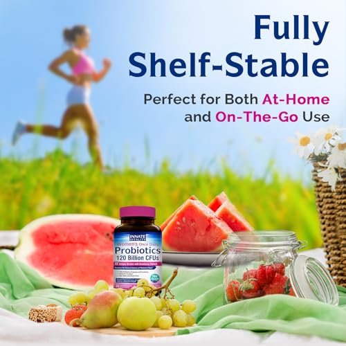 Innate Vitality Frauen Probiotika, 120 Milliarden KBE, 32 getestete Stämme, Probiotika für Frauen, Hefepilzkontrolle, vaginale pH-Unterstützung, Präbiotika, Verdauungsenzyme, Cranberry, einmal täglich 30 vegane Kapseln