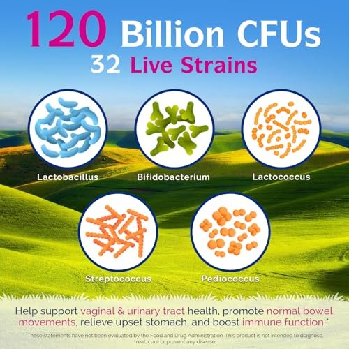 Innate Vitality Frauen Probiotika, 120 Milliarden KBE, 32 getestete Stämme, Probiotika für Frauen, Hefepilzkontrolle, vaginale pH-Unterstützung, Präbiotika, Verdauungsenzyme, Cranberry, einmal täglich 30 vegane Kapseln