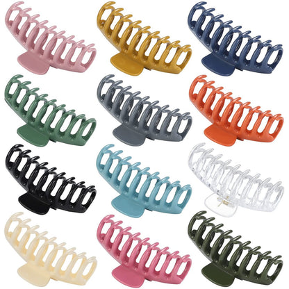 12-teilige Haarkrallen-Clips, groß 4,3 Zoll, stilvolle Haarspangen in 12 Farben für Damen