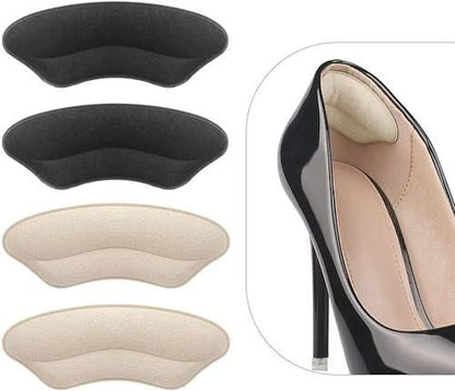 Fersenpolster Einlegesohlen für zu große Schuhe – 4 Paar (Apricot+Schwarz) – MATIE FIX