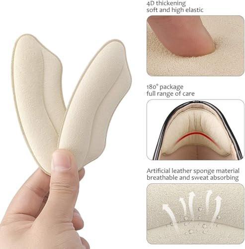 Fersenpolster Einlegesohlen für zu große Schuhe – 4 Paar (Apricot+Schwarz) – MATIE FIX