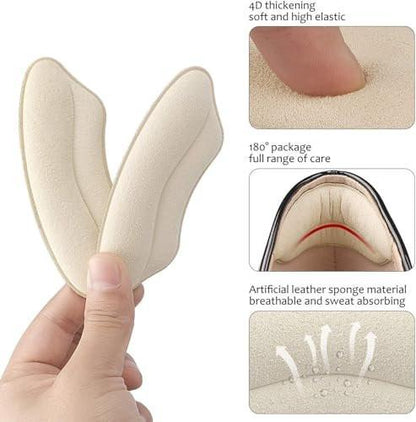 Fersenpolster Einlegesohlen für zu große Schuhe – 4 Paar (Apricot+Schwarz) – MATIE FIX