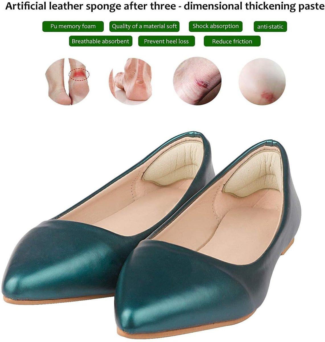 Fersenpolster Einlegesohlen für zu große Schuhe – 4 Paar (Apricot+Schwarz) – MATIE FIX