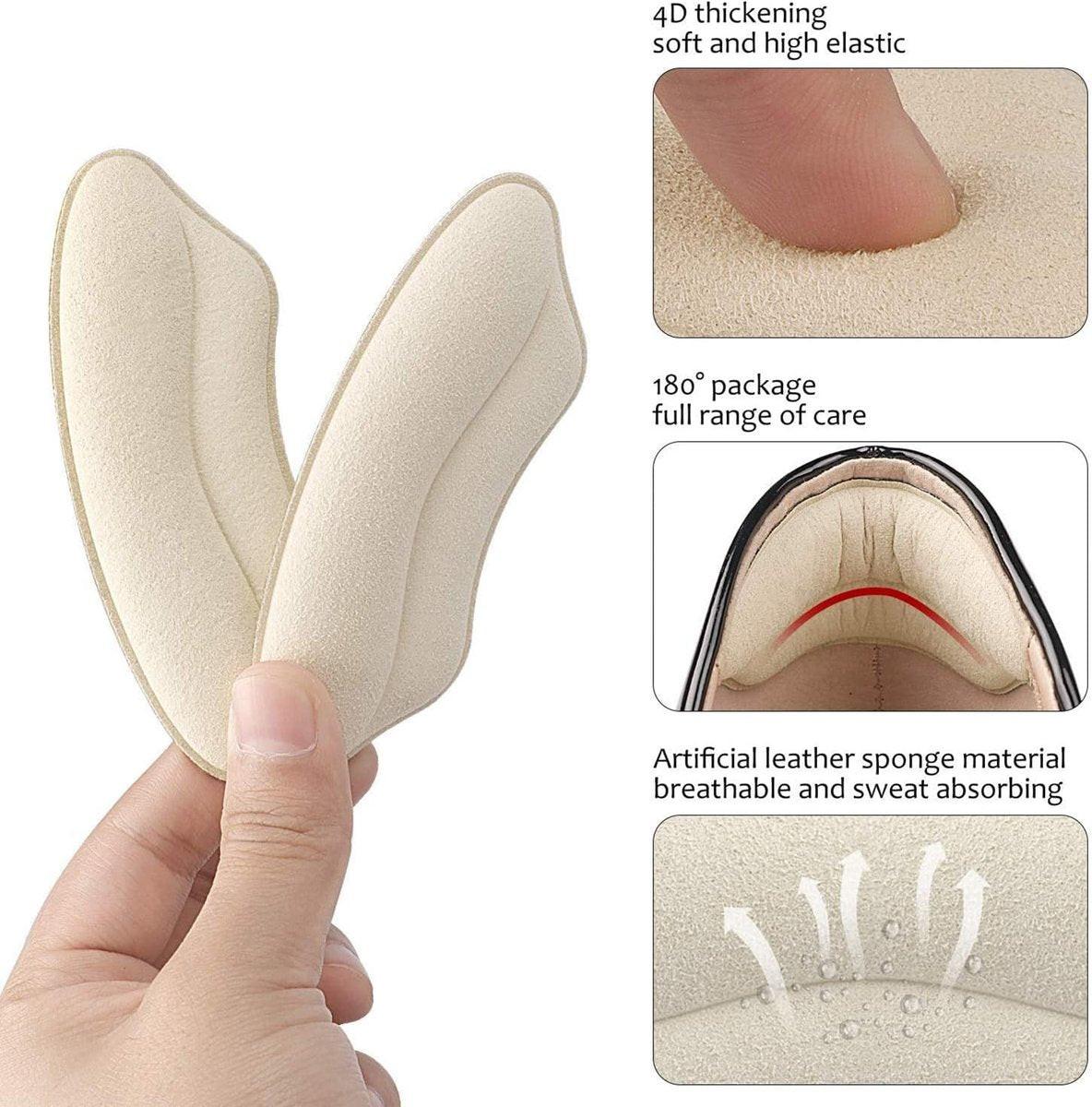 Fersenpolster Einlegesohlen für zu große Schuhe – 4 Paar (Apricot+Schwarz) – MATIE FIX