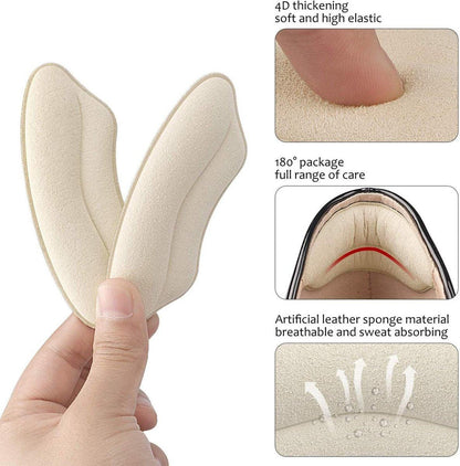 Fersenpolster Einlegesohlen für zu große Schuhe – 4 Paar (Apricot+Schwarz) – MATIE FIX