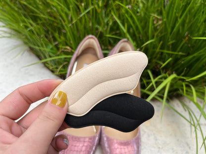 Fersenpolster Einlegesohlen für zu große Schuhe – 4 Paar (Apricot+Schwarz) – MATIE FIX