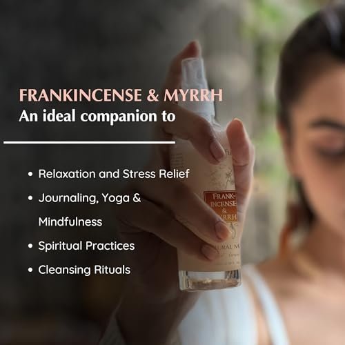 Weihrauch & Myrrhe Naturharz-Mistspray von Aromafume | 100 ml / 3,3 oz | Ideal für Tiefenentspannung, Spiritualität & Rituale | Hergestellt mit reinem Harz aus Somalia | Alkoholfrei, ungiftig & vegan