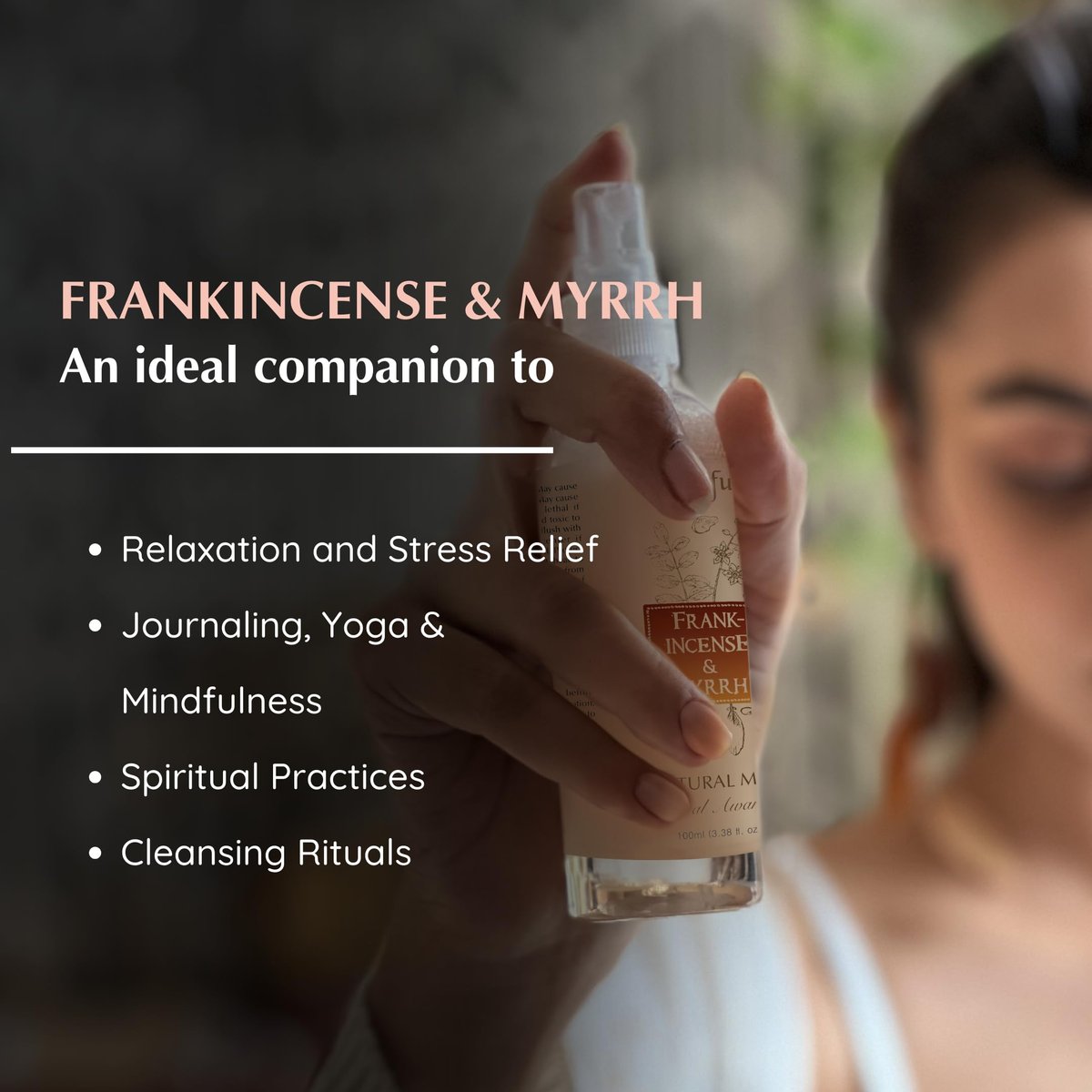 Weihrauch & Myrrhe Naturharz-Mistspray von Aromafume | 100 ml / 3,3 oz | Ideal für Tiefenentspannung, Spiritualität & Rituale | Hergestellt mit reinem Harz aus Somalia | Alkoholfrei, ungiftig & vegan