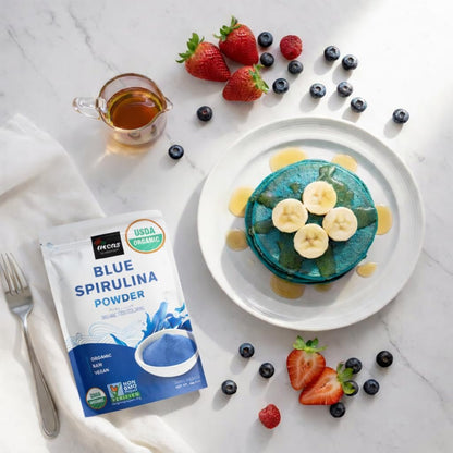Bio Blue Spirulina Pulver (Phycocyanin Extrakt) – 100% Vegan, ohne Fischgeruch, 28 Portionen, natürliche Lebensmittelfarbe für Smoothies, Backen & Getränke (28 g / 1 Unze)