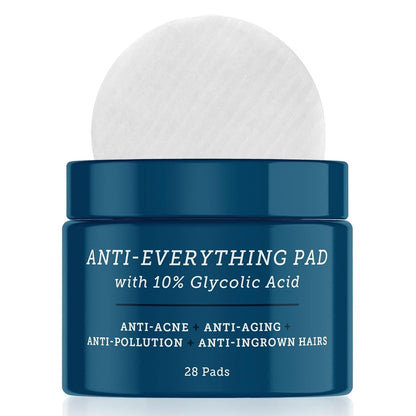 Oars + Alps Anti Everything Pads & Mitesser-Entferner – Gesichtsreiniger & Peeling mit 10% Glykol- und Salicylsäure für alle Hauttypen – spendet Feuchtigkeit, reduziert Mitesser und Fältchen – 28 Tücher
