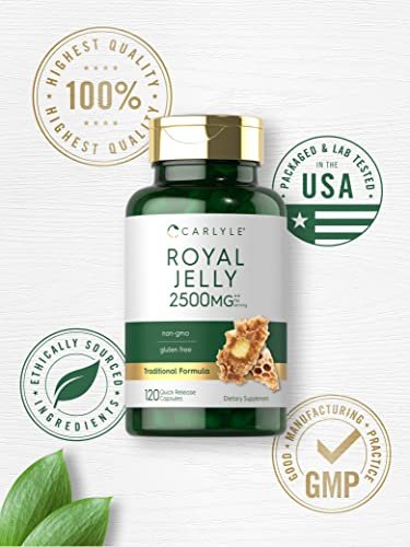 Carlyle Royal Jelly Supplement | 120 Kapseln | Traditionelle Kräuterformel | Nicht-GVO & Glutenfrei