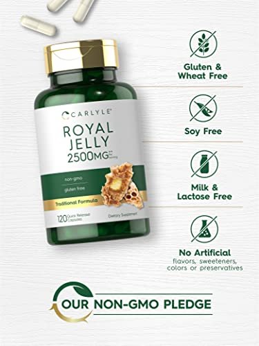Carlyle Royal Jelly Supplement | 120 Kapseln | Traditionelle Kräuterformel | Nicht-GVO & Glutenfrei