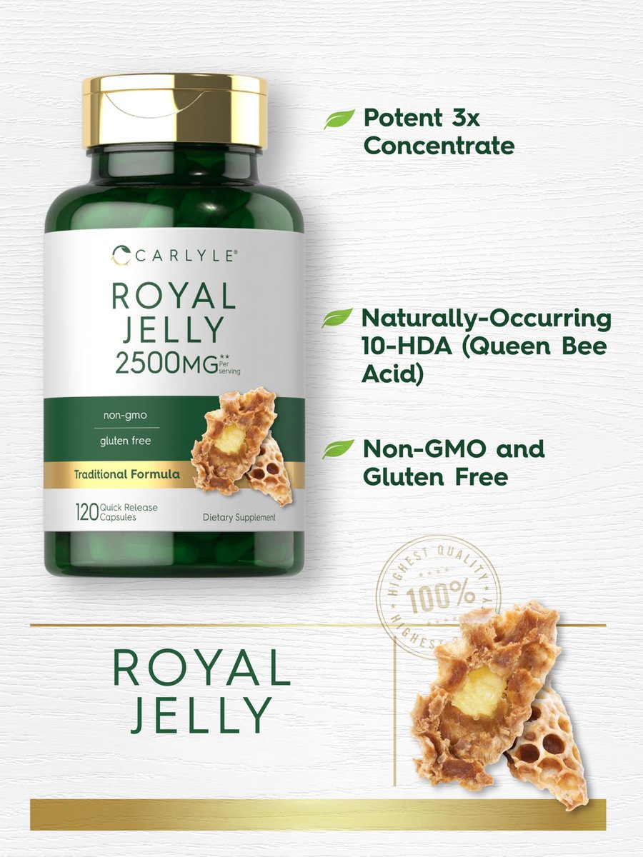 Carlyle Royal Jelly Supplement | 120 Kapseln | Traditionelle Kräuterformel | Nicht-GVO & Glutenfrei