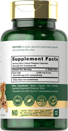 Carlyle Royal Jelly Supplement | 120 Kapseln | Traditionelle Kräuterformel | Nicht-GVO & Glutenfrei