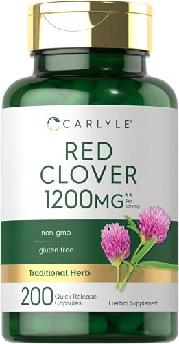 Carlyle Rotklee Kapseln | 200 Stück | Trifolium Pratense | Rotklee-Blütenextrakt | Nicht-GVO, Glutenfrei