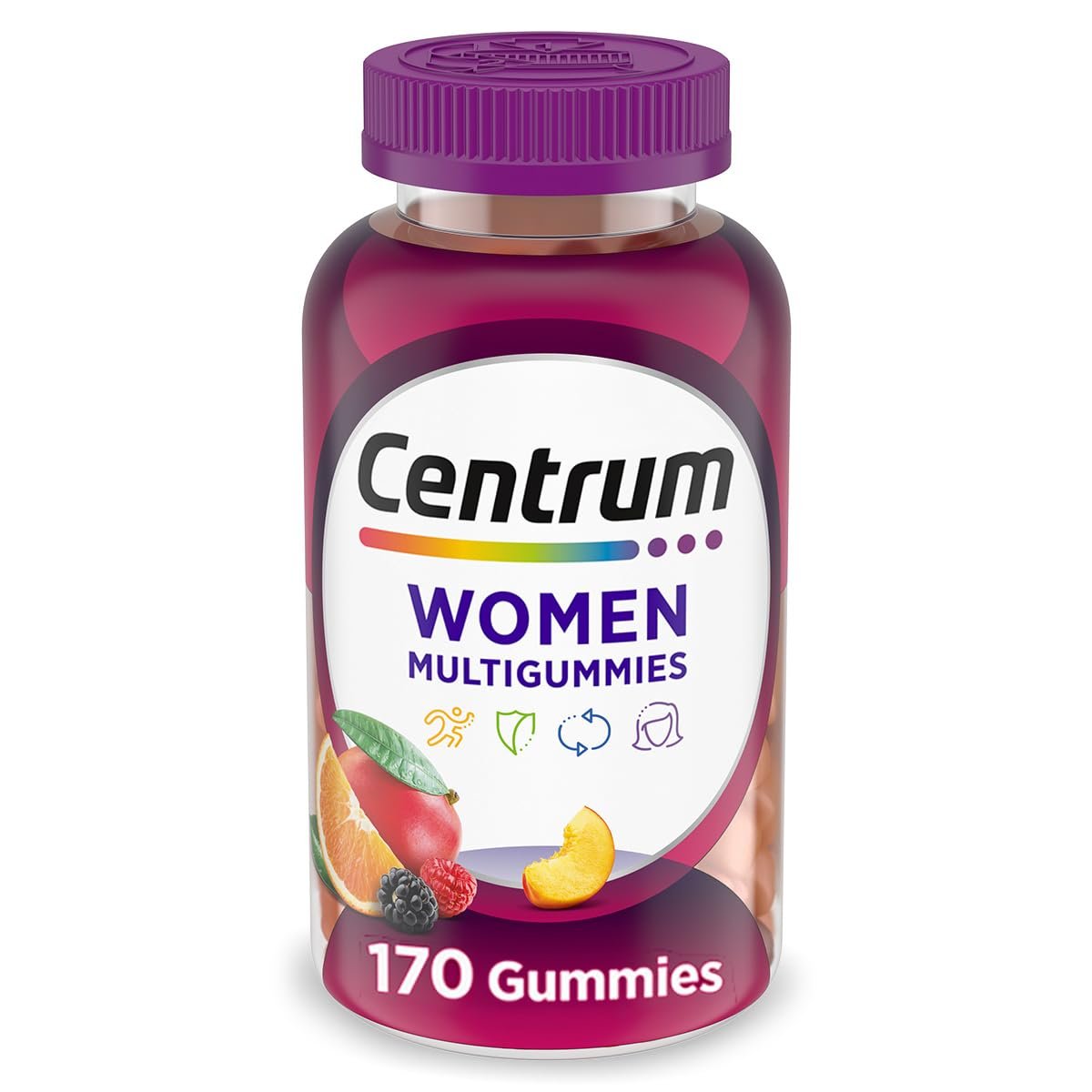 Centrum MultiGummies Gummimultivitamin für Frauen, Multivitamin-/Multimineral-Ergänzung mit Vitamin D3, B und Antioxidantien, gemischter Fruchtgeschmack – 170 Stück