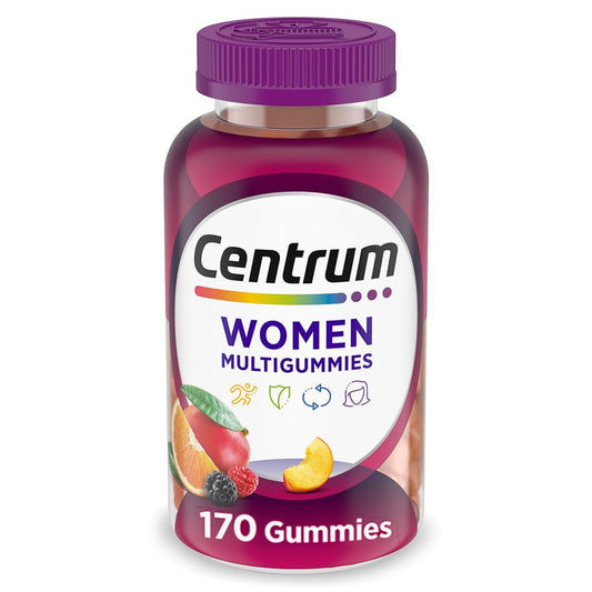 Centrum MultiGummies Gummimultivitamin für Frauen, Multivitamin-/Multimineral-Ergänzung mit Vitamin D3, B und Antioxidantien, gemischter Fruchtgeschmack – 170 Stück