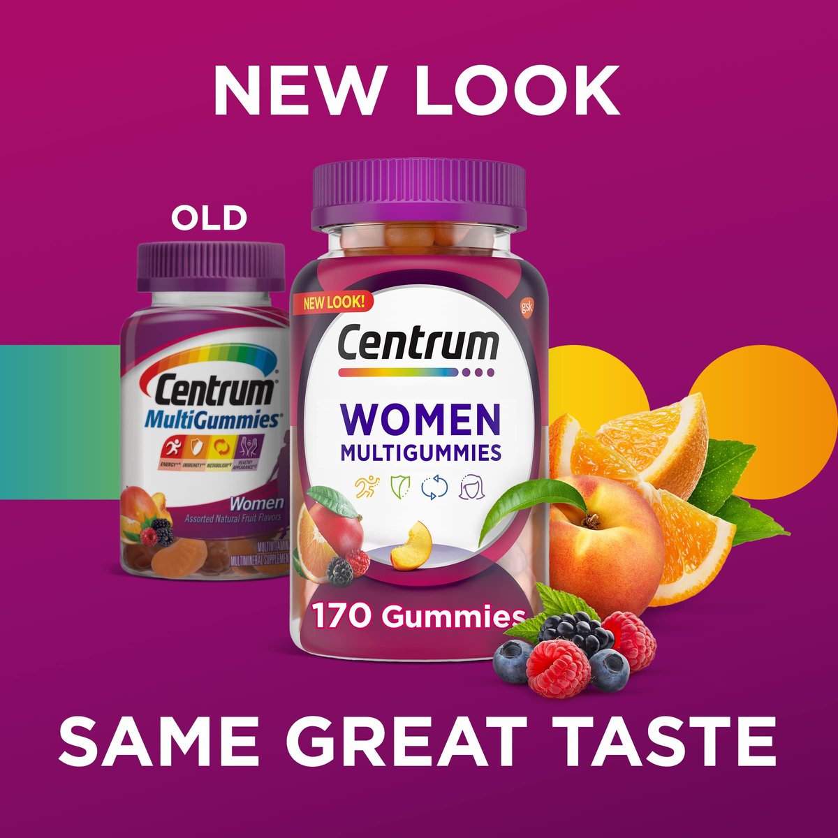 Centrum MultiGummies Gummimultivitamin für Frauen, Multivitamin-/Multimineral-Ergänzung mit Vitamin D3, B und Antioxidantien, gemischter Fruchtgeschmack – 170 Stück