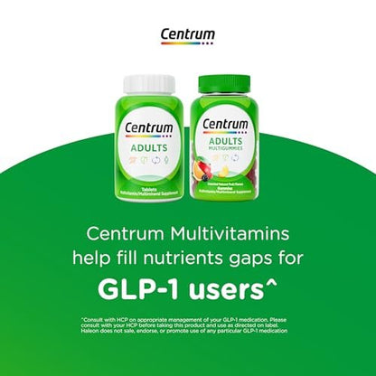 Centrum MultiGummies Gummibärchen Multivitamin für Erwachsene, Multivitamin-/Multimineralpräparat mit den Vitaminen D, B und E, gemischter Fruchtgeschmack - 180 Stück