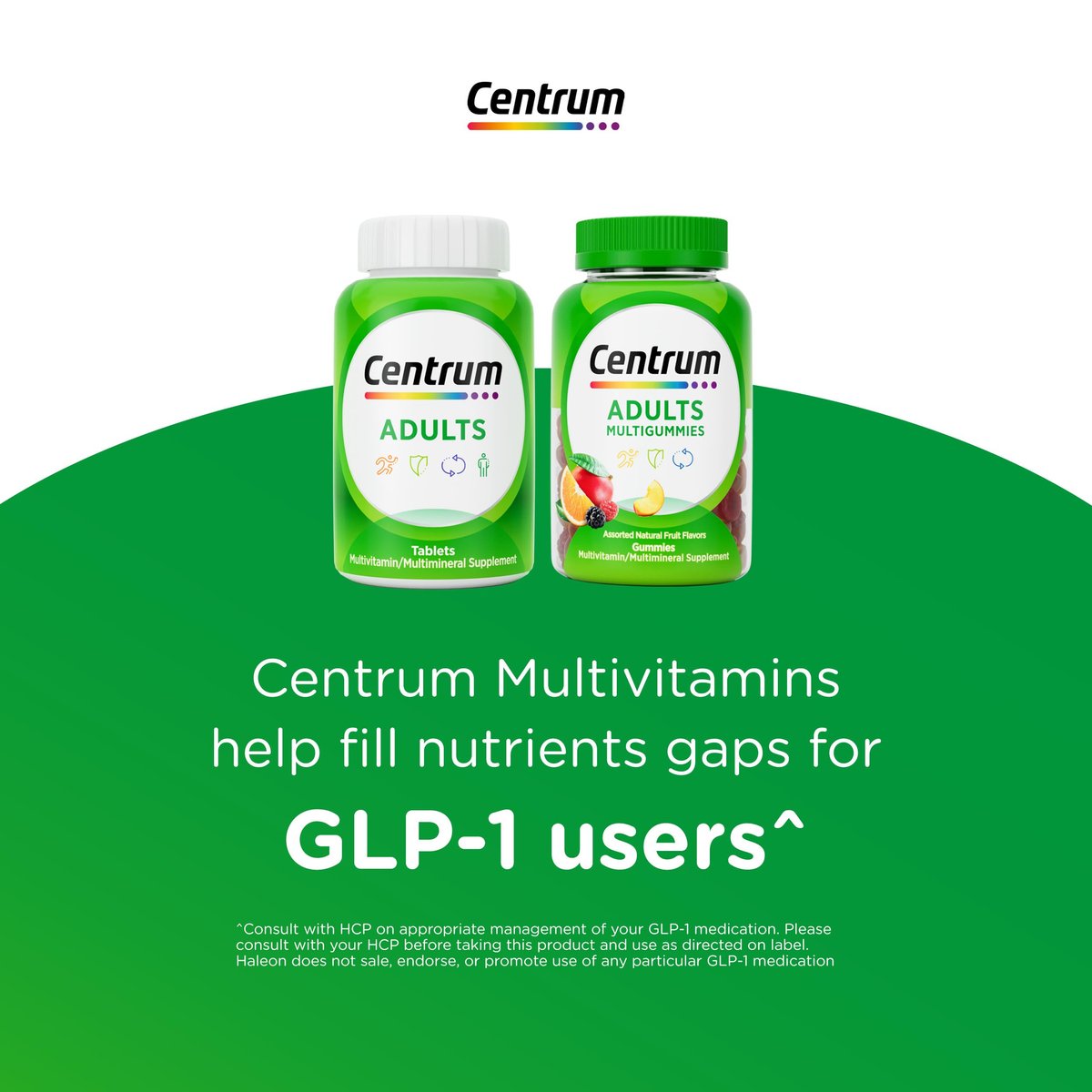Centrum MultiGummies Gummibärchen Multivitamin für Erwachsene, Multivitamin-/Multimineralpräparat mit den Vitaminen D, B und E, gemischter Fruchtgeschmack - 180 Stück