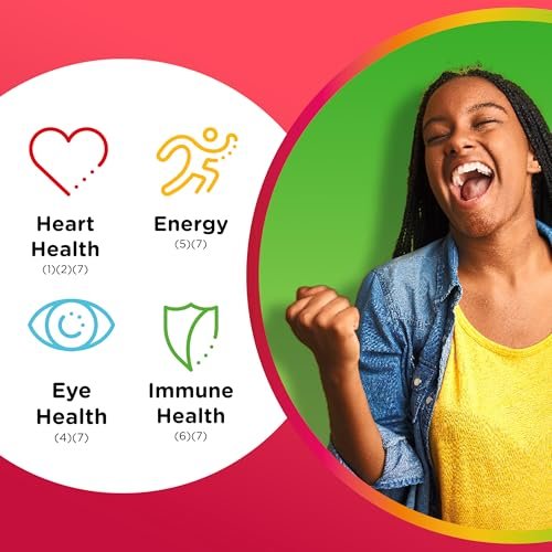 Centrum MultiGummies Multi+ Omega 3 Dual Action – Erwachsenen-Multivitamin mit Omega-3, Erdbeer-Zitronen-Orangen-Geschmack, 110 Stück