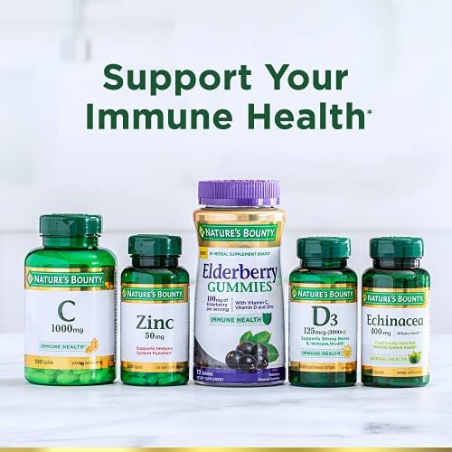 Nature's Bounty Vitamin C 1000 mg – Immunsystem & Antioxidantien, 300 vegetarische Kapseln