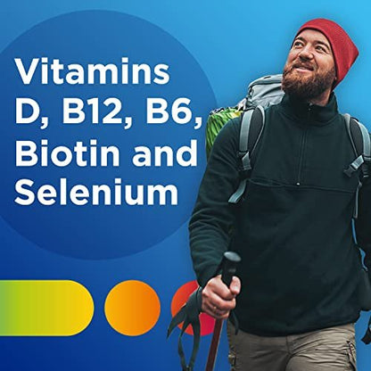 Centrum MultiGummies Gummie-Multivitamin für Männer, Multivitamin-/Mineralstoffpräparat mit Selen, Antioxidantien und Vitamin D3, gemischter Fruchtgeschmack – 170 Stück
