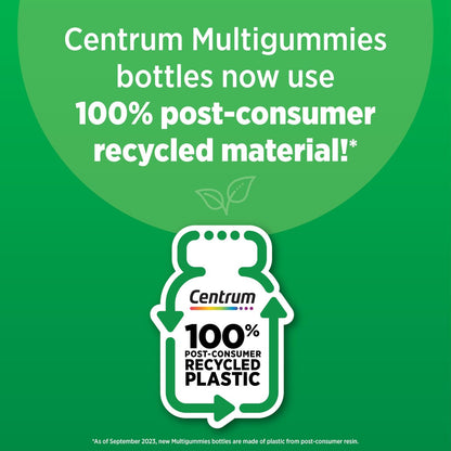 Centrum MultiGummies Gummie-Multivitamin für Männer, Multivitamin-/Mineralstoffpräparat mit Selen, Antioxidantien und Vitamin D3, gemischter Fruchtgeschmack – 170 Stück