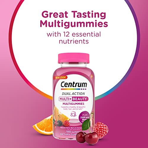 Centrum Multivitamin Gummies – 100 Stück, Tägliche Vitaminergänzung für Erwachsene