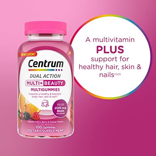 Centrum Multivitamin Gummies – 100 Stück, Tägliche Vitaminergänzung für Erwachsene