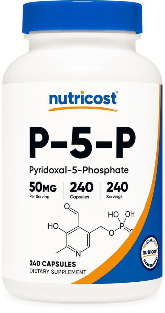 Nutricost P5P Vitamin B6 Supplement 50mg, 240 Kapseln (Pyridoxal-5-Phosphat) - Vegetarierfreundlich, Nicht-GVO, Glutenfrei