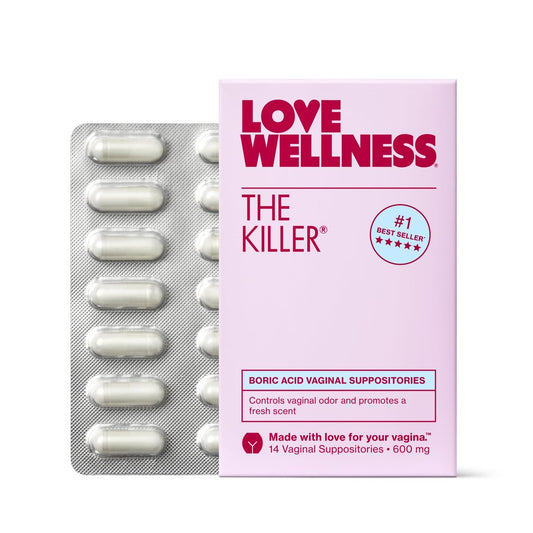 Love Wellness The Killer | Borsäure-Vaginalzäpfchen | pH-Balance & Geruchskontrolle für eine gesunde Vaginalflora | Schnell wirkend & parfümfrei | Sanft & effektiv | 14 Stück