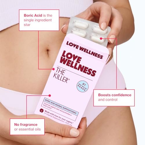 Love Wellness The Killer | Borsäure-Vaginalzäpfchen | pH-Balance & Geruchskontrolle für eine gesunde Vaginalflora | Schnell wirkend & parfümfrei | Sanft & effektiv | 14 Stück