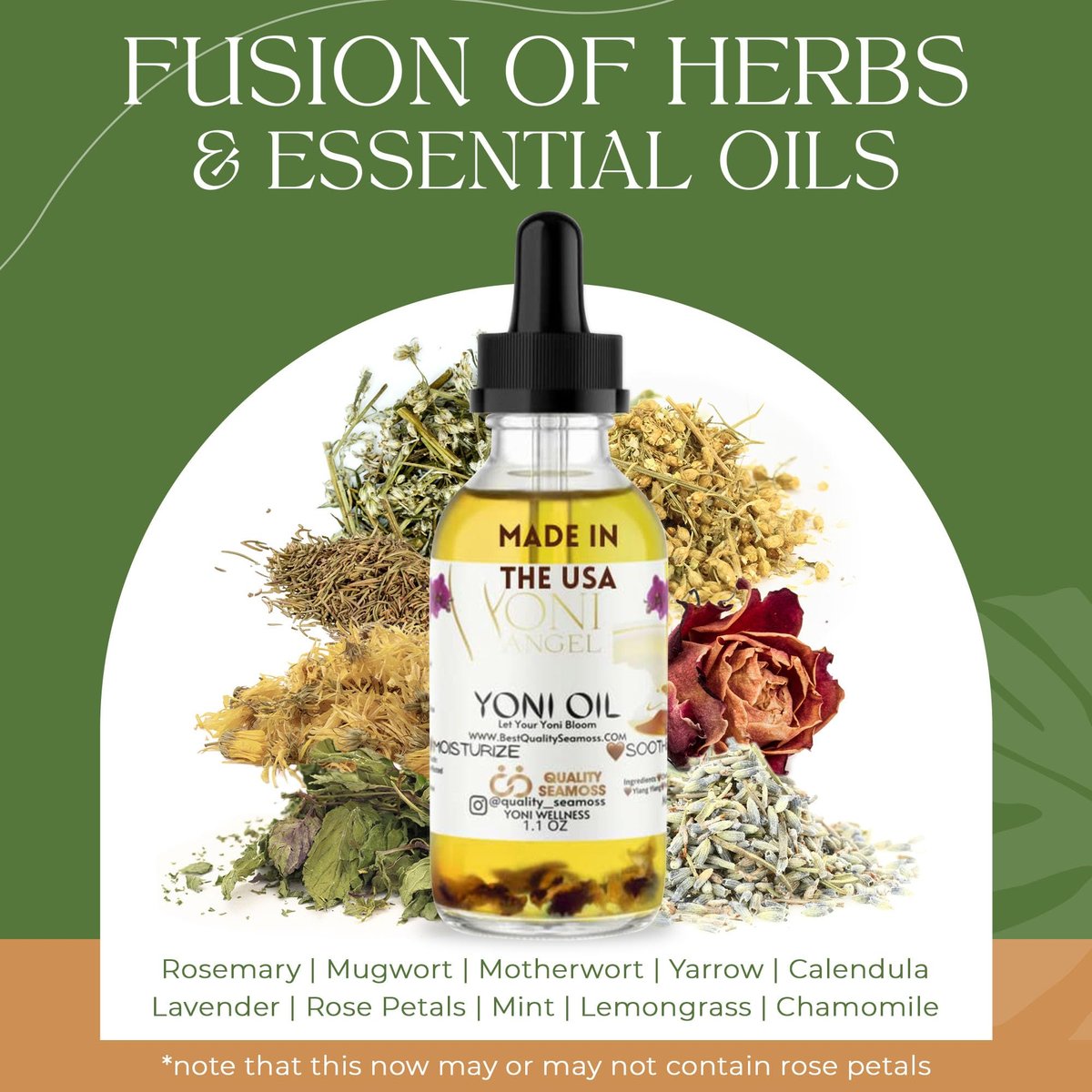 Yoni Oil Natürlich Minzfrisch Femininöl – Trockenheit, reduziert Geruch, stellt pH-Gleichgewicht wieder her, rein natürlich, Kräuter-Yoni-Mischung mit Teebaumöl, Lemongras, Jasmin & Kamillenölen, 30 ml