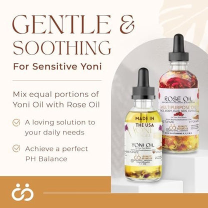 Yoni Oil Natürlich Minzfrisch Femininöl – Trockenheit, reduziert Geruch, stellt pH-Gleichgewicht wieder her, rein natürlich, Kräuter-Yoni-Mischung mit Teebaumöl, Lemongras, Jasmin & Kamillenölen, 30 ml