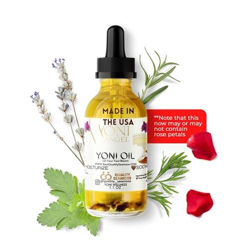 Yoni Oil Natürlich Minzfrisch Femininöl – Trockenheit, reduziert Geruch, stellt pH-Gleichgewicht wieder her, rein natürlich, Kräuter-Yoni-Mischung mit Teebaumöl, Lemongras, Jasmin & Kamillenölen, 30 ml
