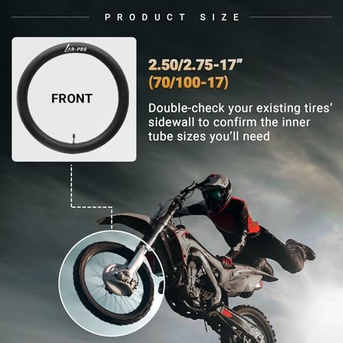 AR-PRO 2er-Pack Motorrad-Innenschläuche 2.50/2.75-17 (70/100-17) – Passend für Honda, Coolster, TaoTao, 110cc, 125cc und 140cc Dirt Bikes, Mopeds und Roller