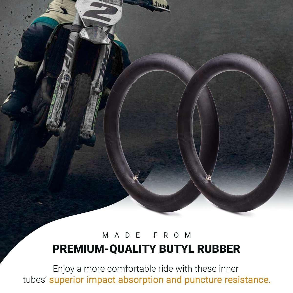 AR-PRO 2er-Pack Motorrad-Innenschläuche 2.50/2.75-17 (70/100-17) – Passend für Honda, Coolster, TaoTao, 110cc, 125cc und 140cc Dirt Bikes, Mopeds und Roller