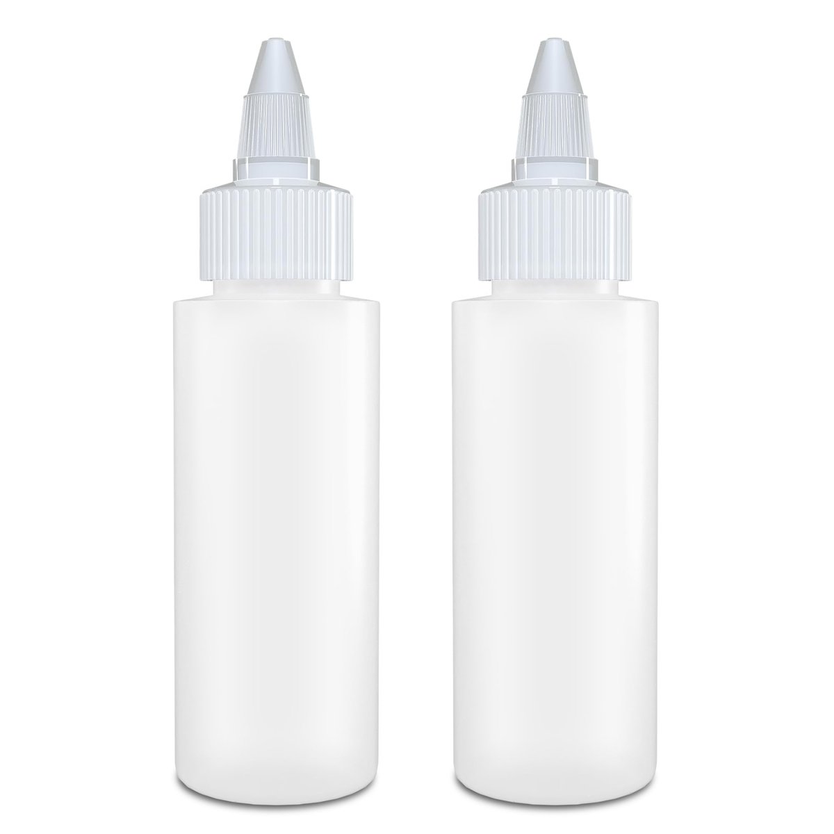 BRIGHTFROM Twist Top Applikatorflaschen, 2 oz leere Plastikflaschen, nachfüllbar, mit Öffnungs-/Schließdüse – Mehrzweck (2er-Pack)