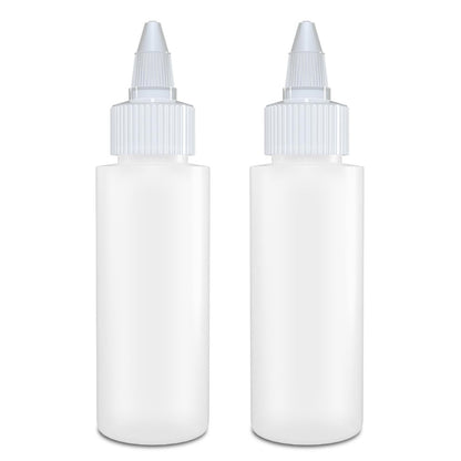 BRIGHTFROM Twist Top Applikatorflaschen, 2 oz leere Plastikflaschen, nachfüllbar, mit Öffnungs-/Schließdüse – Mehrzweck (2er-Pack)