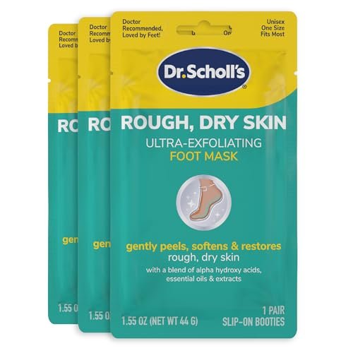 Dr. Scholl's Ultra Peeling Fußmaske für raue, trockene Haut – 3 Paar feuchtigkeitsspendende Socken mit Harnstoff, sanftes Peeling und Fußpflege