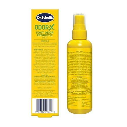 Dr. Scholl's ODOR-X Fußgeruch Probiotischer Spray, 118 ml – Beseitigt sofort schlechte Gerüche und verhindert deren Wiederkehr