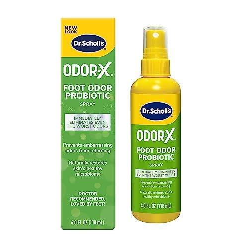 Dr. Scholl's ODOR-X Fußgeruch Probiotischer Spray, 118 ml – Beseitigt sofort schlechte Gerüche und verhindert deren Wiederkehr