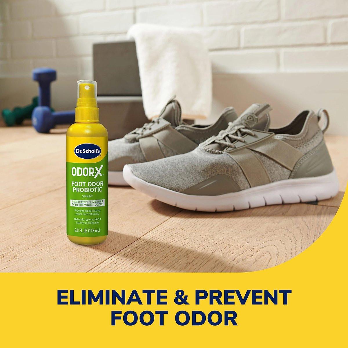 Dr. Scholl's ODOR-X Fußgeruch Probiotischer Spray, 118 ml – Beseitigt sofort schlechte Gerüche und verhindert deren Wiederkehr