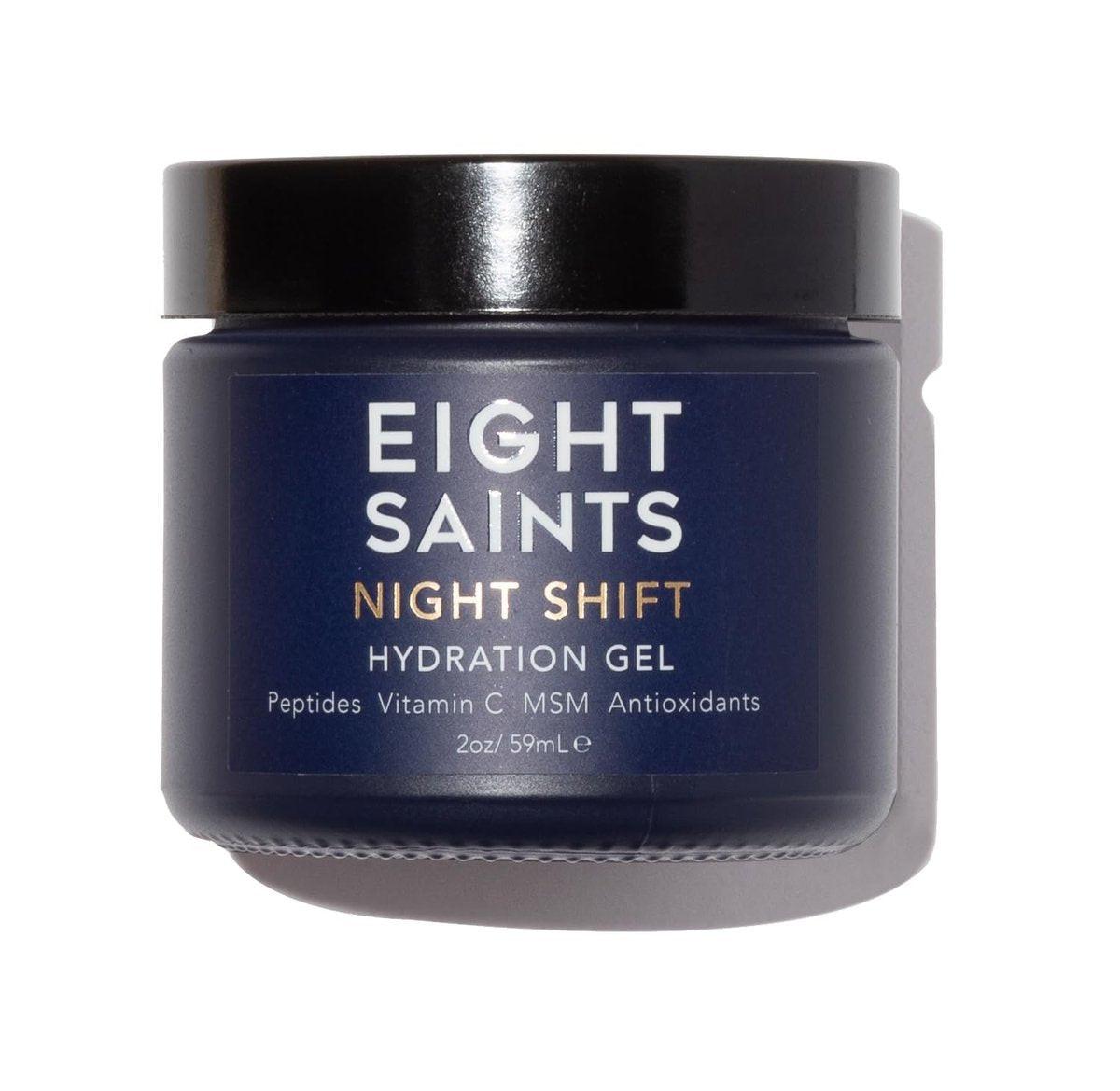 Eight Saints Night Shift Anti-Aging Gel-Gesichtsfeuchtigkeitscreme, Anti-Falten-Nachtcreme-Gel zur Reduzierung von feinen Linien und Falten, mit Peptiden, Vitamin C und Aloe Vera, 60 ml