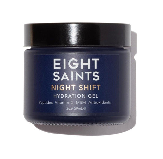 Eight Saints Night Shift Anti-Aging Gel-Gesichtsfeuchtigkeitscreme, Anti-Falten-Nachtcreme-Gel zur Reduzierung von feinen Linien und Falten, mit Peptiden, Vitamin C und Aloe Vera, 60 ml