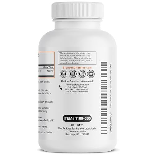 Bronson Vitamin D3 10.000 IE (250 mcg) Hochdosiert – Unterstützt ein gesundes Immunsystem, starke Knochen, Muskeln & Zähne – Non-GMO, 360 Weichkapseln