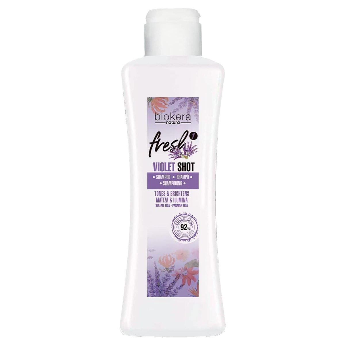 SALERM Biokera Fresh Violet - Violettes Shampoo für blondes, graues, gesträhntes oder gebleichtes Haar - 300 ml - Tont und hellt auf - Erhält die Farbe - Sulfatfrei und parabenfrei